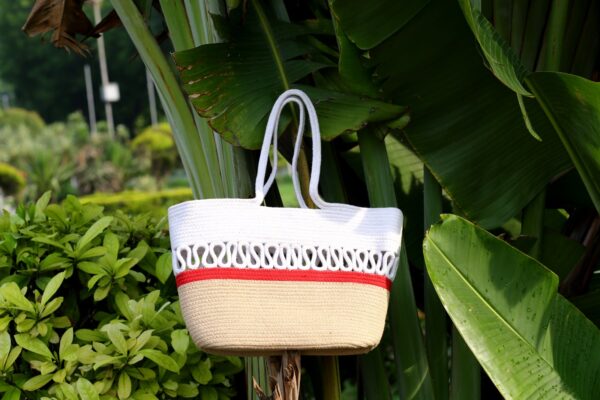 SRI-007 - Hand Bag Jute & Cotton without Zip - Image 3