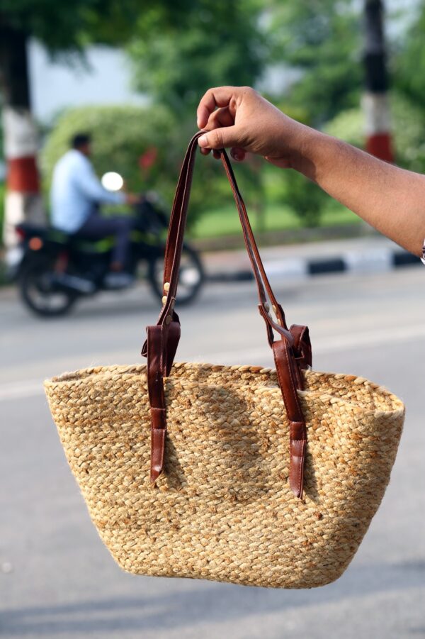SRI-001 - Hand Bag Jute & Cotton without Zip - Image 3